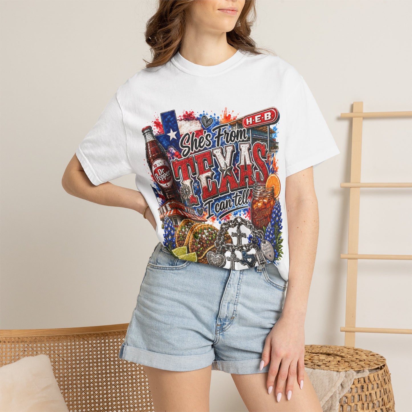 Texas Eats Graphic T-Shirt — "She's From Texas I Can Tell"